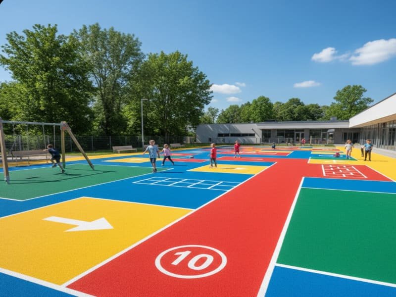 EPDM outdoor flooring resisting UV and weather